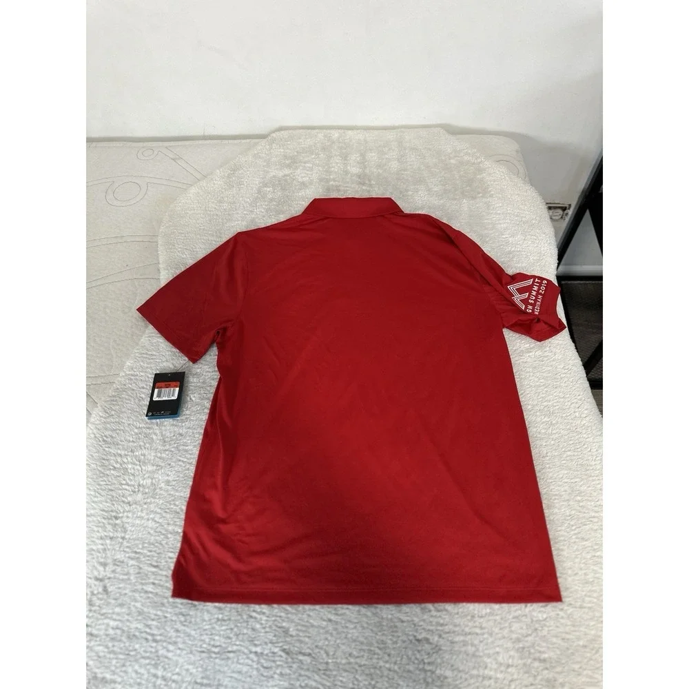 New Nike Golf Dri Fit Men's Red Short Sleeve Polo Shirt Size Large Portillo's